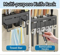 Wall-Mounted Kitchen Knife & Utensil Organizer Rack