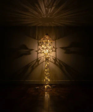 Gold Decorative LED Lantern Stand